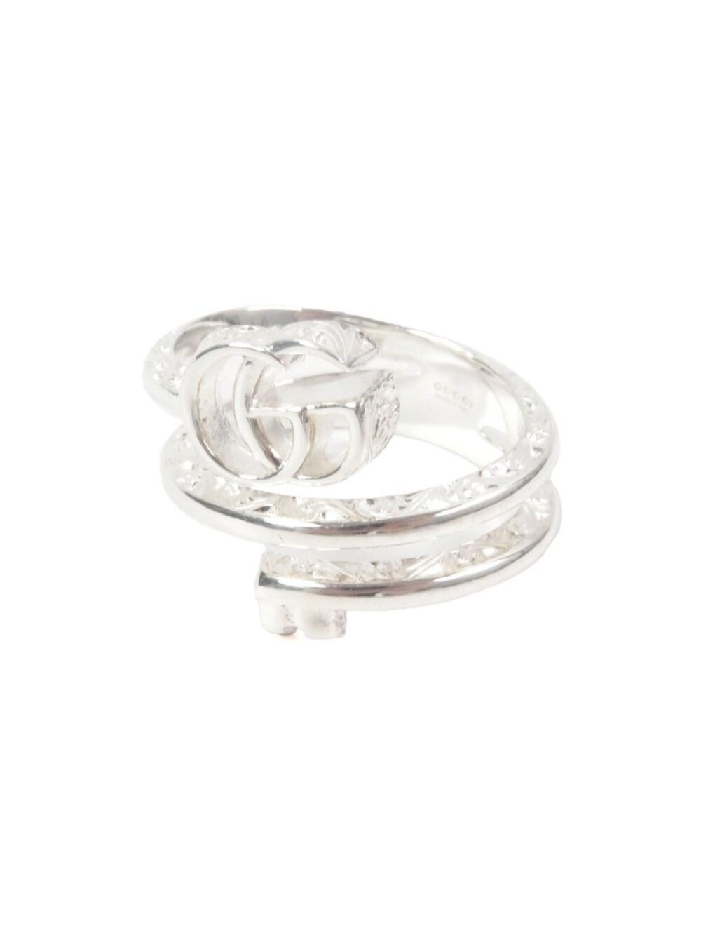 Gucci Double G Key Motif Ring Silver
